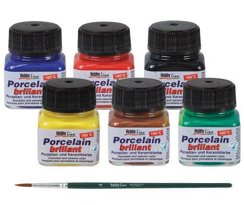 Porcelain Paint Coloured 20mL Pack of 6