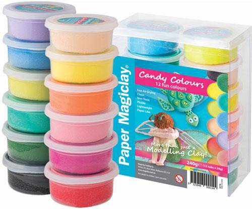 Paper Magiclay 240g Candy Colours 12 Canisters