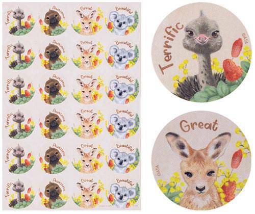 Australia Flora and Fauna Merit Stickers Pack of 72