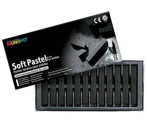 Soft Pastel Compressed Charcoal Pack of 12 - Zart