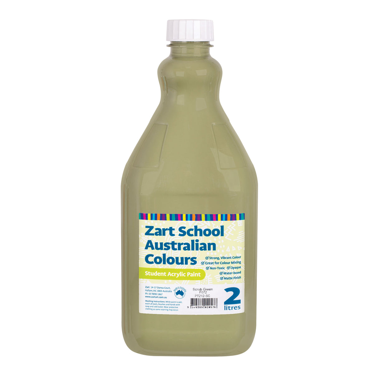 Zart School Australian Colours Acrylic Paint 2L - Zart
