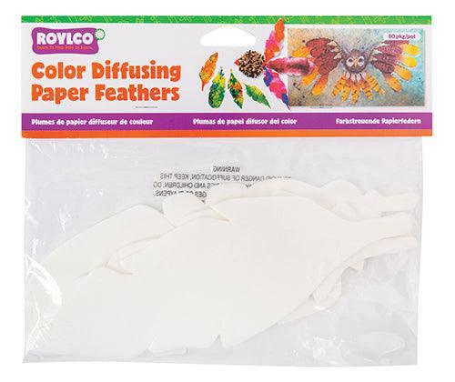 Color Diffusing Paper Feathers Pack of 80 - Zart