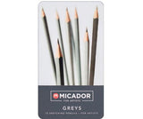 Micador Greys Pencils Pack of 12