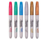 Sharpie Fine Point Permanent Markers Metallic Pack of 6