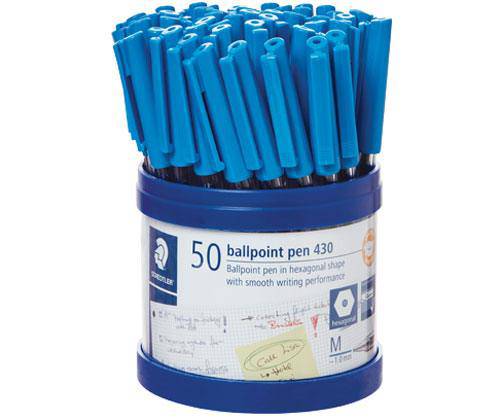 Staedtler Stick Ballpoint Pen Medium Blue Pack of 50