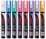 Uni Chalk Markers Bullet Metallic Pack of 8