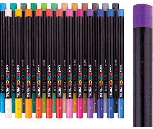 POSCA Wax Pastels Sticks Pack of 24 - Zart