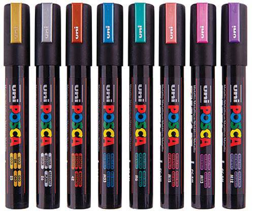 POSCA Marker Bullet Metallic Colours Pack of 8