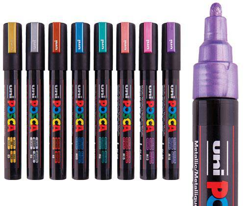 POSCA Marker Bullet Metallic Colours Pack of 8