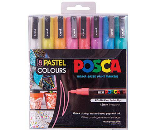 POSCA Marker Fine Pastel Colours Pack of 8