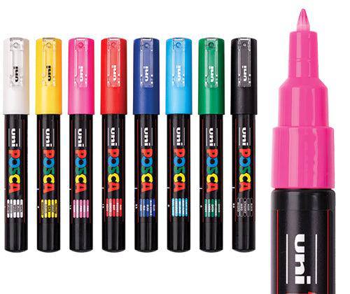 POSCA Marker PC-1M Fine Coloured Pack of Zart - Main Image