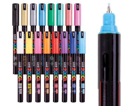 POSCA Marker PC-1MR Ultra Fine Coloured Pack of 16