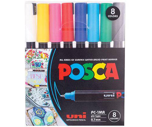 POSCA Marker PC-1MR Ultra Fine Coloured Pack of 8