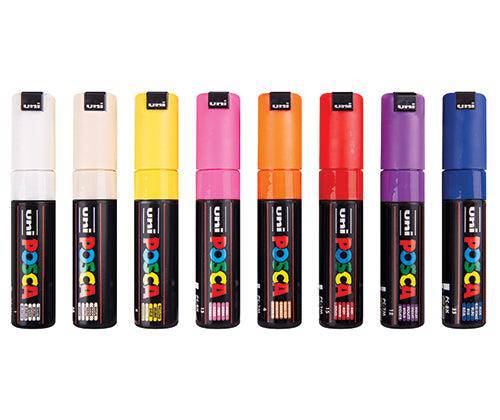 POSCA Marker PC-8K Chisel Coloured Pack of 16