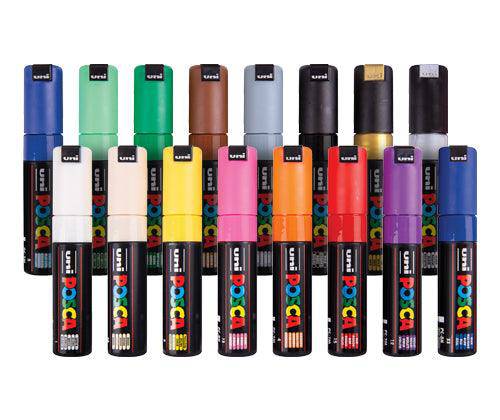 POSCA Marker PC-8K Chisel Coloured Pack of 16