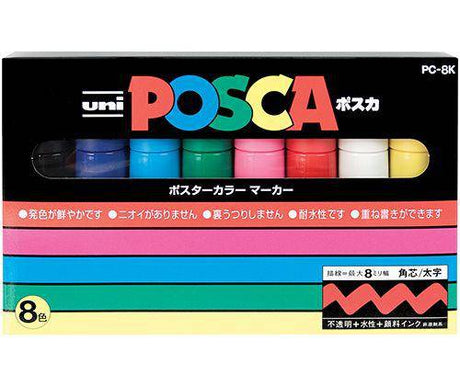 POSCA Marker PC-8K Chisel Coloured Pack of 8