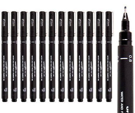 Uni Pin Fine Line Pen Pack of 12