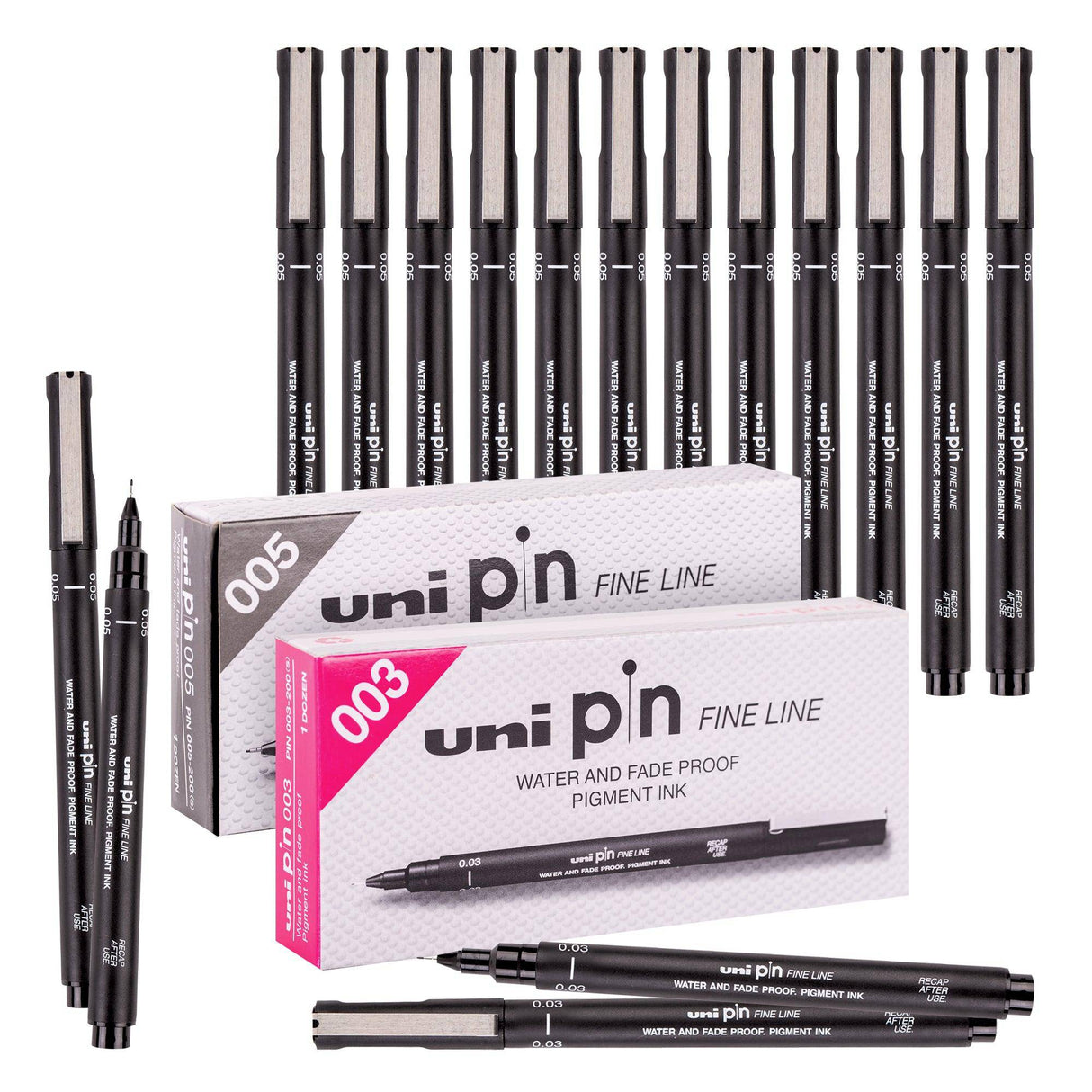 Uni Pin Fine Line Pen Pack of 12