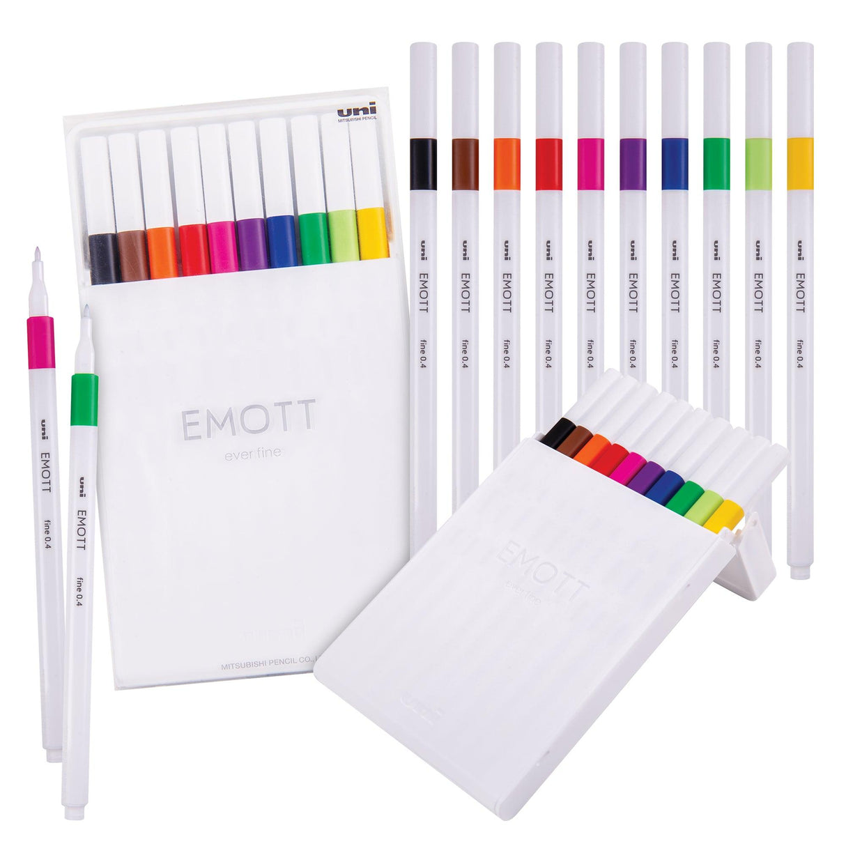 Uni Emott Fineliner Coloured Pen Sets