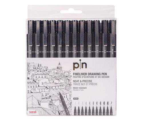 Uni Pin Fine Line Pen Assorted Pack of 12