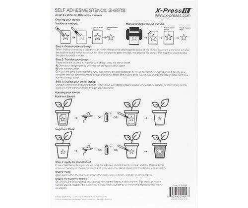 Self Adhesive Stencil sheets A4 Pack of 4