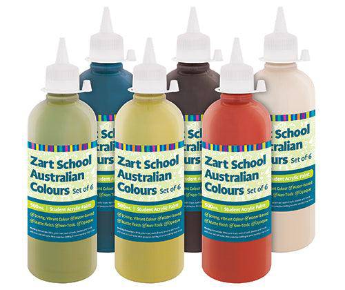 Zart School Australian Colours Acrylic Paint Set of 6