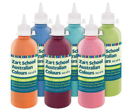 Zart School Australian Colours Acrylic Paint Set of 6