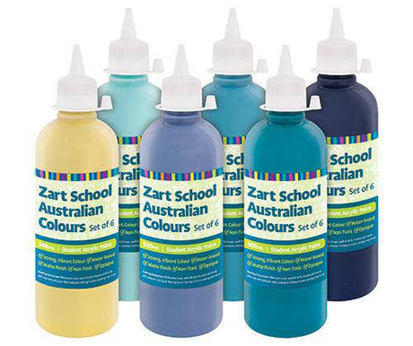 Zart School Australian Colours Acrylic Paint Set of 6