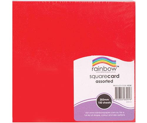 Card Squares 290gsm Assorted 20 x 20cm Pack of 100