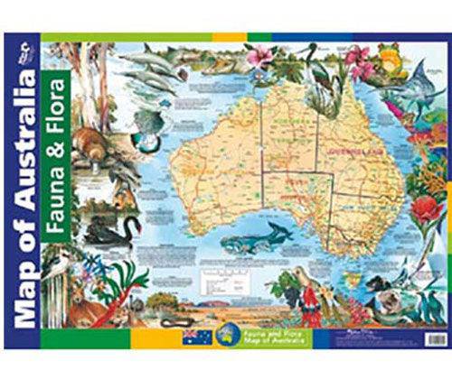 Map of Australia Fauna and Flora Wall Chart