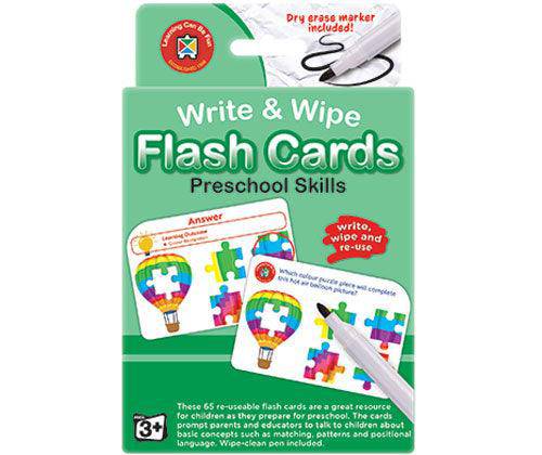 Write and Wipe Flash Cards Preschool Skills with Marker