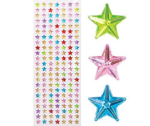 Self Adhesive Rhinestone Assorted Coloured Stars Pack of 160