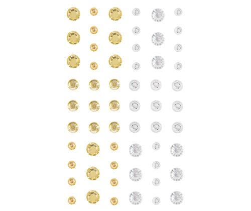 EC Adhesive Crystals Gold and Silver Pack of 60