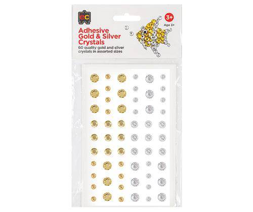 EC Adhesive Crystals Gold and Silver Pack of 60