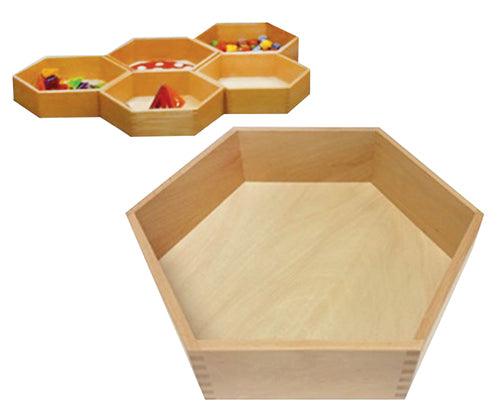 Hexagonal Wooden Tray Large