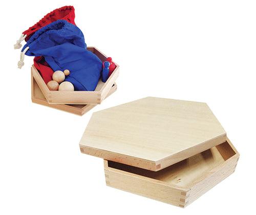 Hexagonal Wooden Tray Small with Lid