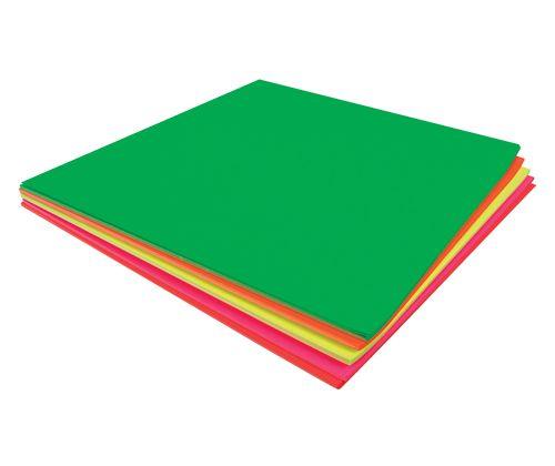 Kinder Squares 254mm Fluorescent 5 Colours Pack of 100 Sheets