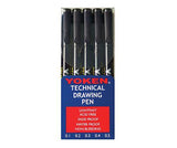 Technical Drawing Pen Assorted Pack of 5