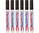 Porcelain Markers Black Pack of 6