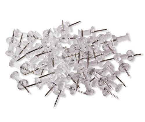 Push Pins Clear 10mm Pack of 50