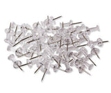 Push Pins Clear 10mm Pack of 50