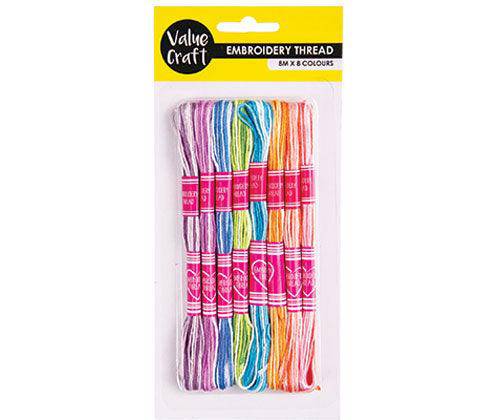 Embroidery Thread Pastels Pack of 8