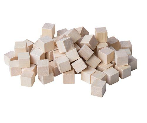 Wooden Cubes 15mm Natural Pack of 72