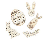 Wooden Easter Pattern Shapes Pack of 25