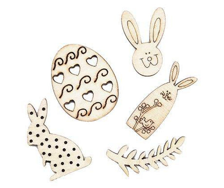 Wooden Easter Pattern Shapes Pack of 25