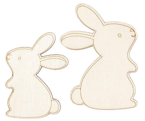 Wooden Easter Rabbit Shapes Pack of 4