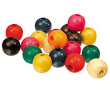 Beads Wooden Assorted Colours Pack of 100