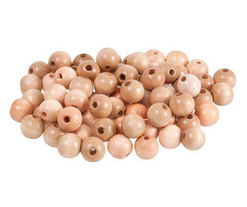 Beads Wooden Natural Pack of 100