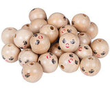 Wooden Face Beads 22mm Pack of 30