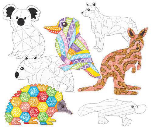 ColourMe Cardboard Australian Animals Pack of 21